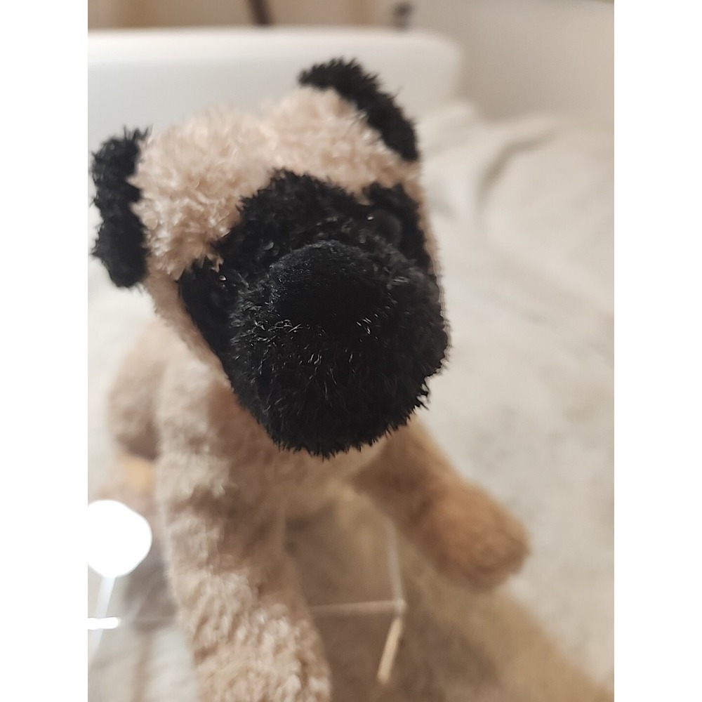 VINTAGE Douglas Cuddle Toys Mr Tibbits Pug Dog Puppy Plush Stuffed 7" Tan Black